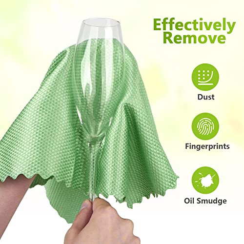 HOMEXCEL Microfiber Glass Cleaning Cloths-6PK, 16"x14" Lint Free Window Cleaning Cloth, Glasses, Mirrors, Screens, Stainless Steel, Premium Magic Cleaning Cloth for Glass and Window Cleaner - color: Multicolor