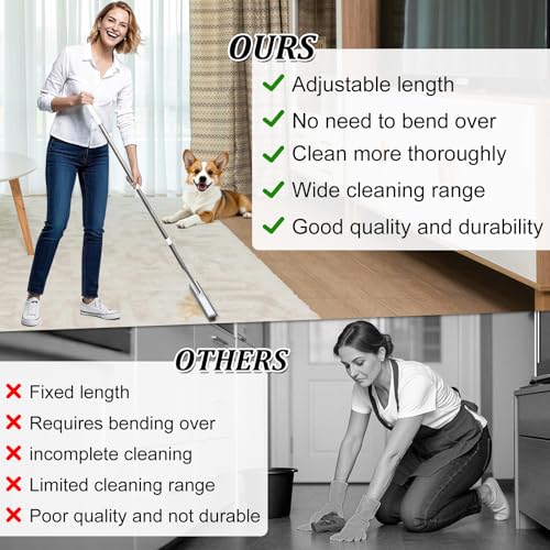Enmaipet Carpet Rake for Pet Hair Removal, Reusable Pet Hair Remover with 48” Adjustable Long Handle, Pet Hair Remover Gloves, Dog Hair Rake Brush for Rugs, Mats, Couch, Furniture