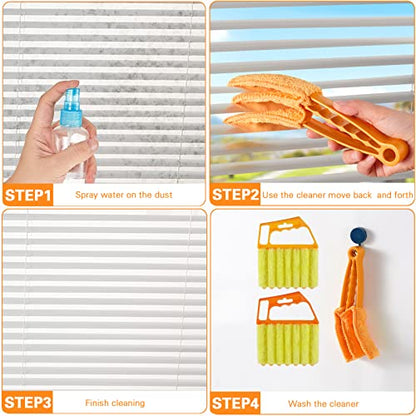 10 Pcs Venetian Window Blind Cleaner Duster Tool Set, Mini Blind Cleaner Duster Brush, Hand Held Air Conditioner Shutters Duster, Dirt Cleaner for Blind, Fan, Air Conditioner, Window Groove Gap - color: Orange