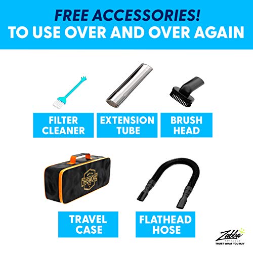 ThisWorx Car Vacuum Cleaner 2.0, Portable Handheld Mini Vacuums Cleaner W/ 16ft Cord, LED Light, Bag, & Attachments- Small Vac for RV, Boats, Travel, Car Accessories, Lightweight