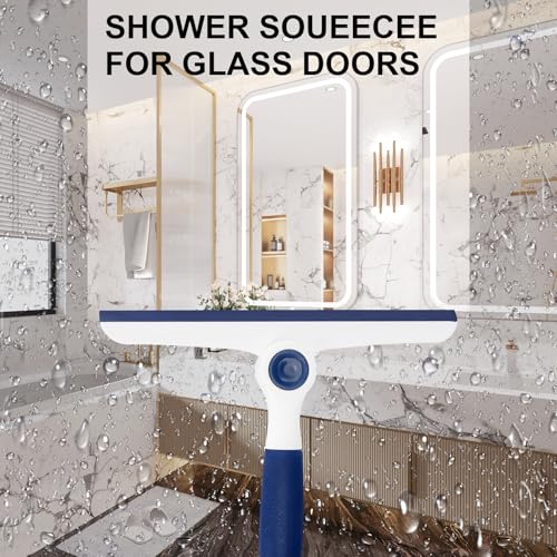 Window Squeegee for Glass Doors，All-Purpose 9.7” Window Cleaning Squeegee, Handheld for Windows, Car Windshields & More，Grey (9.5" Window Squeegee)