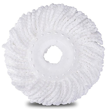 3 Pack Mop Head Replacement Spin Mop Replacement Head Microfiber Spin Mop Refills Easy Cleaning Round Shape Standard Size - color: White-3 Pack