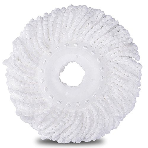3 Pack Mop Head Replacement Spin Mop Replacement Head Microfiber Spin Mop Refills Easy Cleaning Round Shape Standard Size - color: White-3 Pack