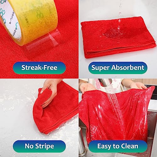 Newwiee 3 Pcs Extra Large Microfiber Cleaning Cloth 30" x 20" Washable Reusable Microfiber Towel Streak Free Lint Free Cloth for Cleaning Home Glass Office Window Bathrooms (Red,Blue,Green) - color: Red, Blue, Green
