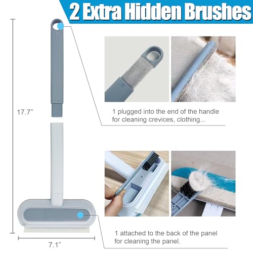Magic Pet Hair Remover for Dog Cat Owners 1 Pieces,TikTok 4 in 1 Multifunctional Pet Hair Removal Tool for Couch Furniture Carpet Clothing, Reusable Washable Broom Brush for Window Tile Lint Cleaning