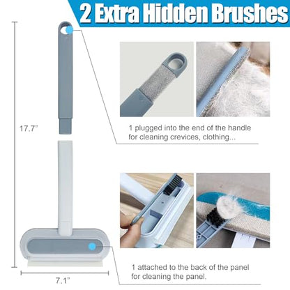 Magic Pet Hair Remover for Dog Cat Owners 1 Pieces,TikTok 4 in 1 Multifunctional Pet Hair Removal Tool for Couch Furniture Carpet Clothing, Reusable Washable Broom Brush for Window Tile Lint Cleaning