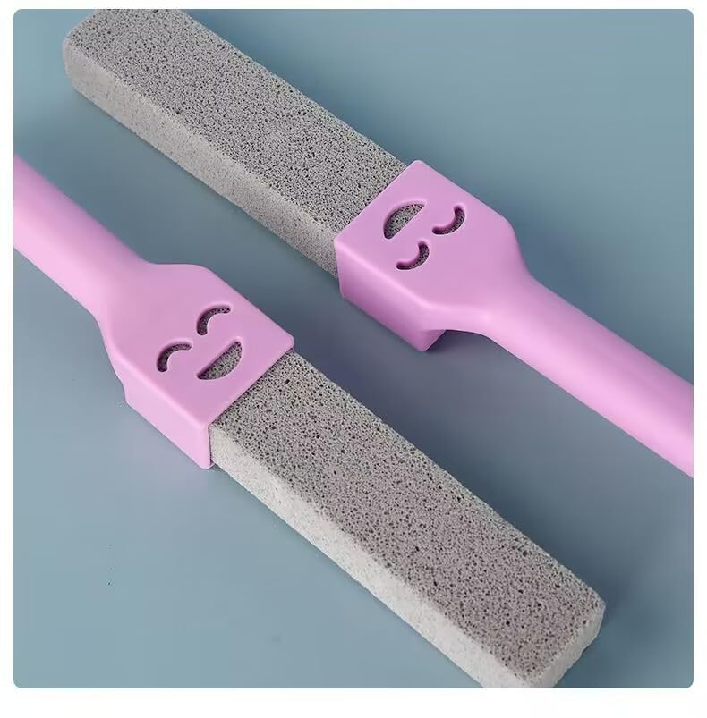 10-Pack of Pumice Cleaning Sticks with 2 Universal Handles and 1 Dustpan Brush Cleaning Brush. Gray Pumice Cleaner, Suitable for Cleaning Toilets, bathrooms, Kitchens, spas and Swimming Pools - color: 11-in-1