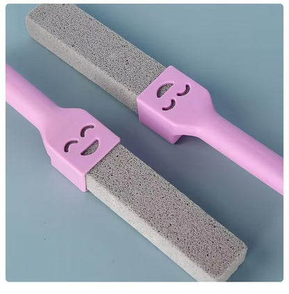 10-Pack of Pumice Cleaning Sticks with 2 Universal Handles and 1 Dustpan Brush Cleaning Brush. Gray Pumice Cleaner, Suitable for Cleaning Toilets, bathrooms, Kitchens, spas and Swimming Pools - color: 11-in-1