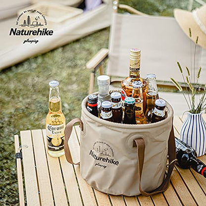 Naturehike Multifunctional Collapsible Water Basin, Folding Tub, Portable Bin, Lightweight Foldable Bucket with Handles for Camping, Dish Washing, Laundry, Fishing, Hiking - color: Coffee