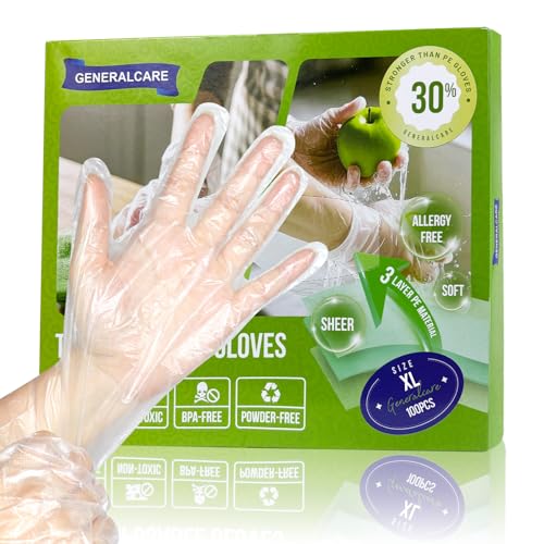 Disposable TPE Cooking Gloves, Ideal for Cleaning and Food Prep, Latex & Powder Free, Food safe - size: Medium, style: 100pcs