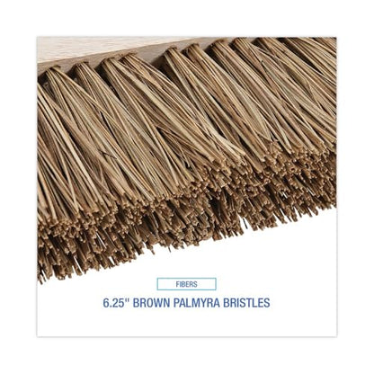 Boardwalk Street Broom Head, 6.25" Brown Palmyra Fiber Bristles, 16" Brush