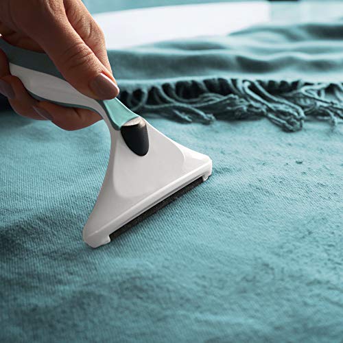 GLEENER Fabric Shaver & Lint Remover |Battery-Free 4-in-1 Depiller with 3 Fabric-Safe Edges for Clothes & Upholstery (Turquoise) - color: Turquoise