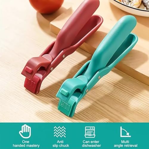 2026 New Hot Plate Gripper, Multi-Angle Anti-Scald Bowl Holder Clip, Multi-Function Hot Dish Gripper Handles, Kitchen Silicone Anti Slip Clip Tool for Pot, Pan, Bowl, Plate, Baking Tray (Red*1PC) - color: Red*1PC