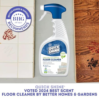 Quick Shine Spray Mop Kit with 3 Reusable Mop Pads & 1 Safer Choice Multi-Surface Floor Cleaner 16oz | Quick & Easy Cleaning | No Batteries Required | Refillable Cleaning Cartridge,White - size: Mop with 3 Refill Pads