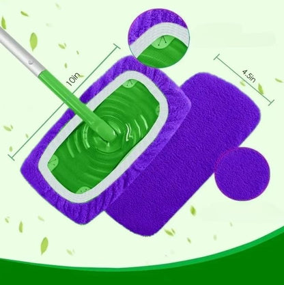 Microfiber Mop Pads - 3 Pack Reusable Washable Refills for Wet & Dry Floor Cleaning - Fits Most Standard Mops - Purple Household Cleaning Pads - color: Purple