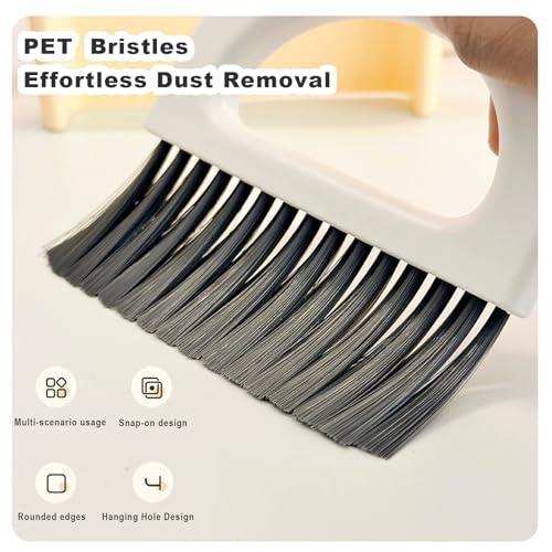 Small Dustpan and Broom Set,Mini Handheld Dust pan with Cleaning Brush Set for Home Desktop, Sofa,Office,Keyboards, Pet Care Household,Camping (Yellow) - color: Yellow