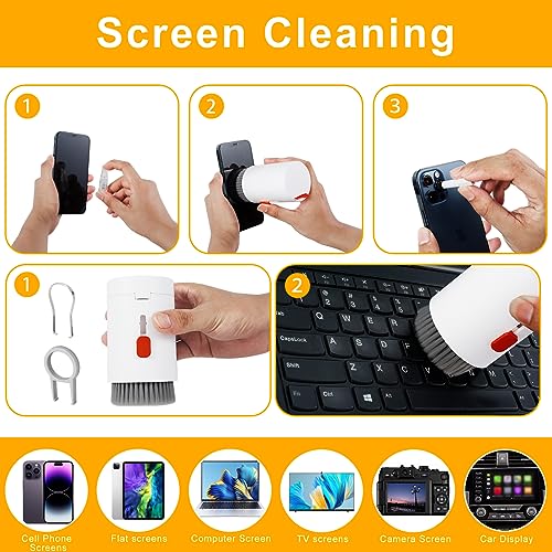 20 in 1 Multi-Functional Portable Electronic Cleaning Kit, Computer Keyboard Cleaner Brush Kit, Laptop Phone Screen Keyboard Cleaner Kit for Computer, Camera Lens, Keyboard, Headphones