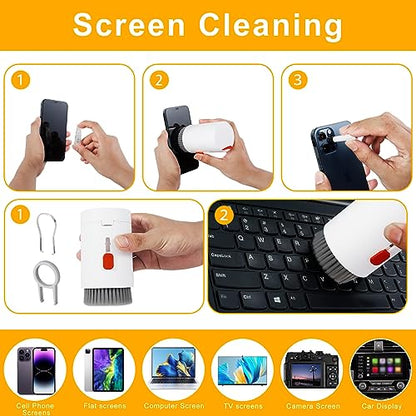 20 in 1 Multi-Functional Portable Electronic Cleaning Kit, Computer Keyboard Cleaner Brush Kit, Laptop Phone Screen Keyboard Cleaner Kit for Computer, Camera Lens, Keyboard, Headphones