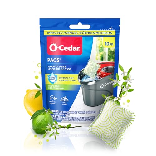 O-Cedar EasyWring Microfiber Spin Mop & Bucket Floor Cleaning System + 2 Extra Mop Head Replacements with Citrus Pac (Variety Pack) - size: EW + 2 Refills W/Citrus PACS