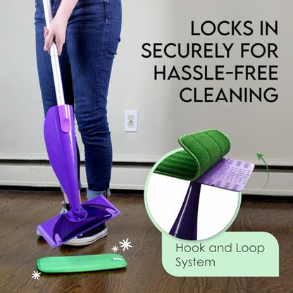 Reusable Floor Mop Pads - 8 Pack Swiffer Wet Jet Compatible Refills - Machine Washable, 12-inch Microfiber Mop Swiffer Wet Pads - Eco-Friendly Household Cleaning Supplies - size: 8 Count (Pack of 1)