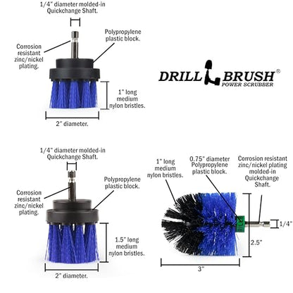 Pool Accessories - Cleaning Supplies - Drill Brush - 5 Piece Spin Brush Pool Cleaning Kit - Pool Supplies - Slide - Deck Brush - Hot Tub - Spa - Pond Liner - Pool Brush - Carpet Cleaner - color: Blue