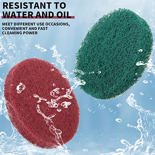 3 Inch Drill Brush Power Scouring Pads - Heavy Duty Tub and Tile Cleaner - Household Cleaning Kit Includes Drill Attachment, 5 Red, 5 Stiff Green Scrubber Pads - size: 3 Inch Set