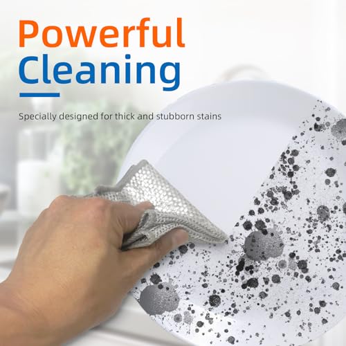 EytGva15 PCS Non Scratch Steel Scrubbers Wire Dishwashing Rags Metal Dish Cloth,Alternative to Steel Wool Scrubbers, Multifunctional Kitchen Cleaning Cloths for Pots,Pans,Dishs,Flatwarel - size: 7.8"L x 7.8"W