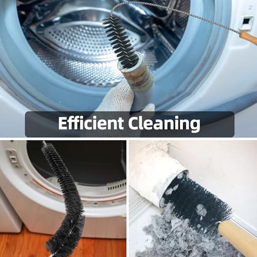 Dryer Lint Brush Vent Cleaner Kit,Included 1Pc 29.5" Refrigerator Coil Cleaning Brushes,2Pc Crevice Cleaning Brush and 1Pc 15" Dryer Vent Hose Cleaner, Washing Machine Cleaning Tools for Household - style: Dryer Lint Brush Vent Cleaner Kit