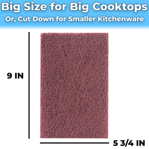 Heavy Duty XL Red Scouring Pads. 6x9 in 5 Pack of Scrubber Tools for Cleaning Stainless Steel Pots, Pans, Grills and Griddles. Extra Large Pad for Outdoor Use on Railings and Tiles. - size: 5 Count (Pack of 1)