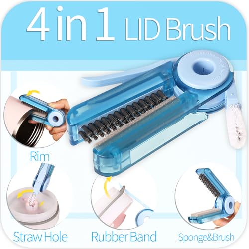 Silicone Cleaning Brush Kit - Water Bottle Brush with Long Handle Heavy Duty Straw Cleaner Brush, 4 in 1 Multipurpose Cup Cleaner Kit for Thermos, Sport Bottles, Coffee Mugs - size: Medium