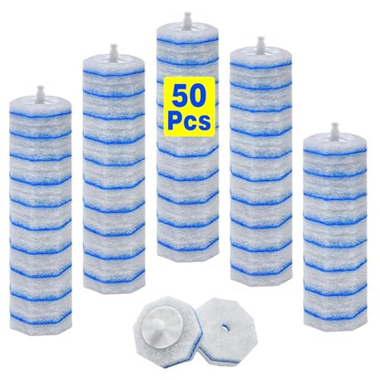 2X Cleaning Power Upgrade Formula Toilet Bowl Refills, Fits for Clorox, 50 Count Disposable Toilet Bowl Refills - No Falling Apart, Fits Most Brand Brushes for Bathroom Cleaning - size: 1 Count (Pack of 50)