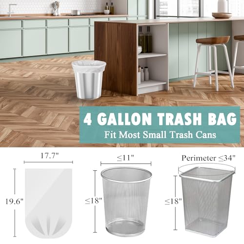 Small Trash Bags 4 Gallon - 105 Count 4 Gallon Trash Bag, Unscented Small Garbage Bags Bathroom Trash Bags, White 4 Gal Small Trash Can Liners - style: 4 Gallon-105 Count