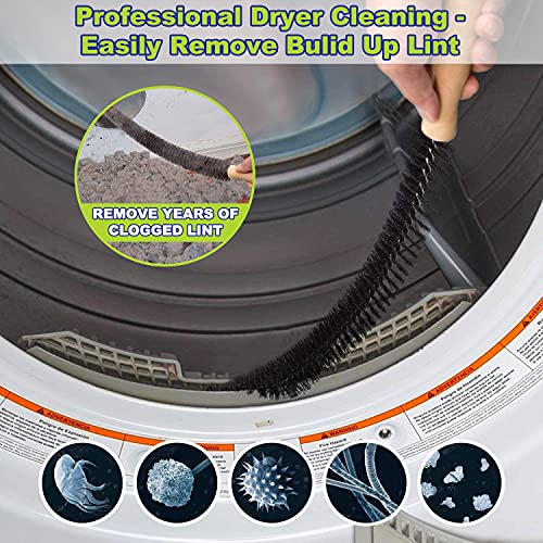 Sealegend 2 Pieces Dryer Vent Cleaner Kit, Dryer Lint Vacuum Attachment with Dryer Lint Remover Brush for Power Washer and Dryer Vent Vacuum Hose Cleaner Replacement Parts - color: Blue