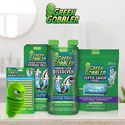 Green Gobbler Hair Grabber Drain Snake - 5 Pack (Great for Sink & Shower Clogs)