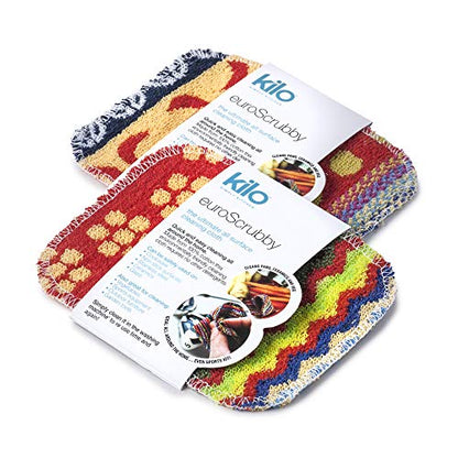 Kilo LSET18 Non-Scratch Scourer, Purpose, Environmentally Friendly Scrubby – Multi Colour Set of 2, One Size, 17x13cm - size: 17x13cm Set of 2