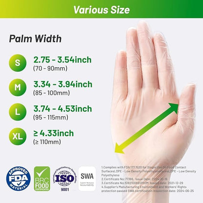 Disposable TPE Cooking Gloves, Ideal for Cleaning and Food Prep, Latex & Powder Free, Food safe - size: Medium, style: 2*100pcs