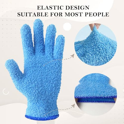 Evridwear Microfiber Plant Dusting Gloves Reusable Leaf Cleaning Glove for Houseplants,Blinds,Furniture and Small Objects - color: Blue 1 Pair, size: Small/Medium (Pack of 1)