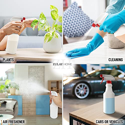 Zulay Home 16 oz Spray Bottle - Heavy Duty Cleaning Spray Bottles For Cleaning Solutions - Leakproof Cleaning Spray Bottle Set with Adjustable Nozzle & Spring Loaded Trigger (4 Pack) - size: 4 Pack - 16oz