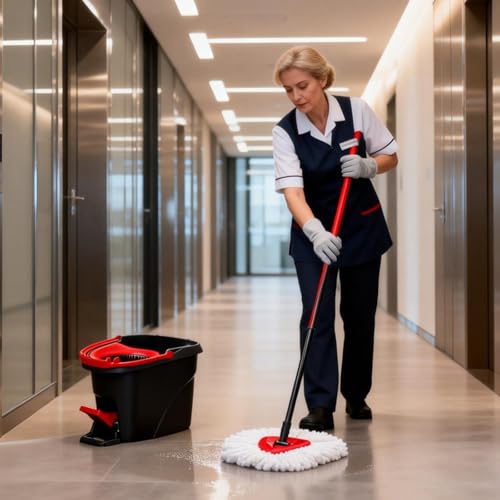 4 Pack Microfiber mop Head Replacements, Compatible with O-Ceda Easywring Single-Bucket Cleaning System, Powerful Stain Removal, Machine Washable, Easy to Replace - size: 4 Count (Pack of 1)