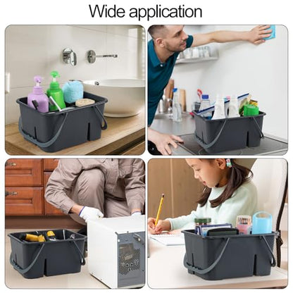 Plastic Cleaning Tool Caddy, Storage Caddy with Handle, Deep Grey