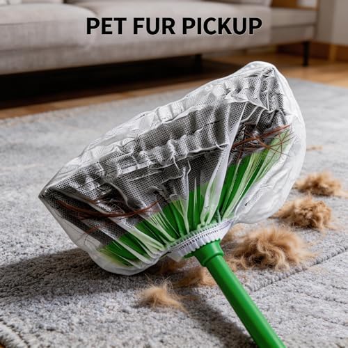 100 Pcs Disposable Elastic Broom Covers, Multi-Purpose Broom Sleeves for Hair and Dust Capture, Ideal for Home Floor Cleaning, Pet Hair Removal and Daily Household Cleaning