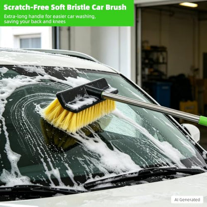 62" Car Wash Brush with Long Handle, Chenille Microfiber Car Wash Mop Mitt, Scratch-Free Soft Bristles Brush , Windshield Window Squeegee, Car Cleaning Brush Kit Supplies for Car,Truck,SUV,RV,Boat - size: 5 Pack