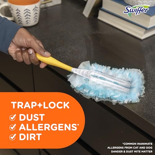 Swiffer Dusters Refill for Cleaning, Made by SWIFFER, Feather & Microfiber Duster Disposable Alternative, for Dusting Furniture, Blinds, Ceiling Fans, Walls, Helps Remove Allergens, Unscented, 18ct - size: 18 Count (Pack of 1), style: Unscented