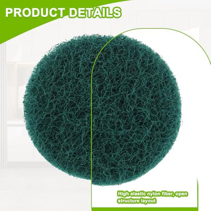 16pcs Kitchen Pads Power Scrubber Pads Set Electric Scrubber Replacement Scouring Pads fit for Dremel Versa Scouring Pads,Green - size: Green