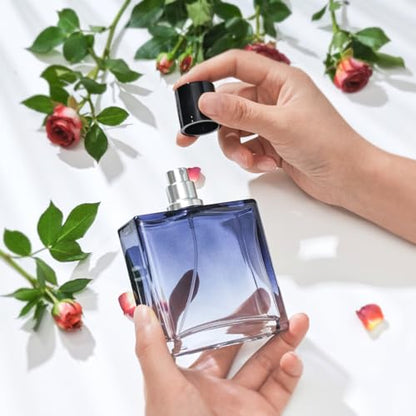 100ml/3.4 Oz Glass Spray Bottle Perfume Atomizer,Empty Refillable Perfume Spray Bottle with 3 Kinds of Dispenser (A3) - style: A3