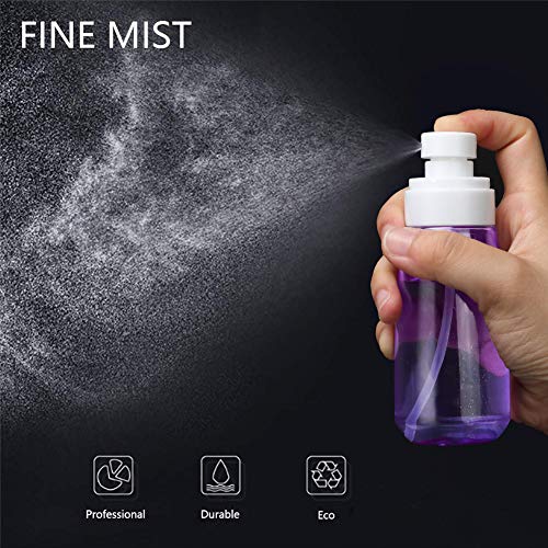 Cosywell Fine Mist Spray Bottle 3.4oz/ 100ml Empty Cosmetic Refillable Travel Containers Plastic Hair Spray Bottle Sprayer for Perfume Skincare Makeup Lotion (3Purple) - color: 3purple