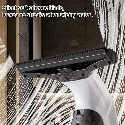 Electric Window Vacuum Squeegee, 11 Inch Soft Silicone Blade, Rechargeable Window Cleaner Tool with 1.2KPa Suction Power, Cordless Vacuum Squeegee for, Mirrors, Car