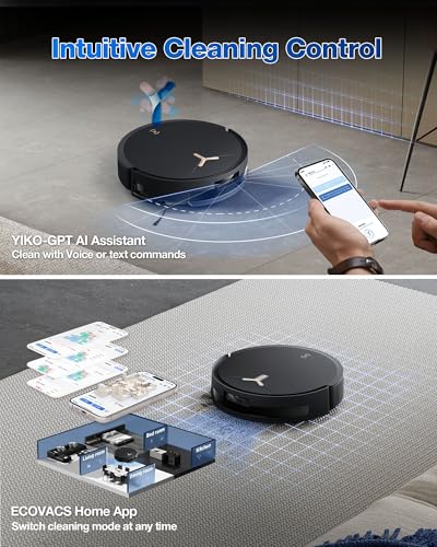 ECOVACS DEEBOT T50 MAX Robot Vacuum and Mop,18,500Pa Blast Suction,12-in-1 Omni Station,18mm Auto Mop Lift, Zero Tangle, TruEdge Edge Cleaning, Perfect for Pet Hair, Carpets & Hard Floors