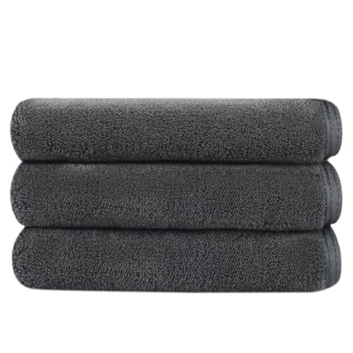 SINLAND Absorbent Coral Velvet Washcloth Ultra Soft Microfiber Face Towels 12 x 12 inch Multi-Purpose Face Cloths for Household and Sport - color: Greyx3, size: 12x12 Inch