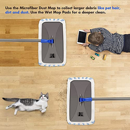 Masthome Microfiber Mop Refills 15x8 inches, 3 Pack, Washable & Reusable Microfiber Mop Pads for Wet and Dry Use, Large Surface Mop Replacement Pads for Flat Mop B076HM59FX, B07RQXR7PN